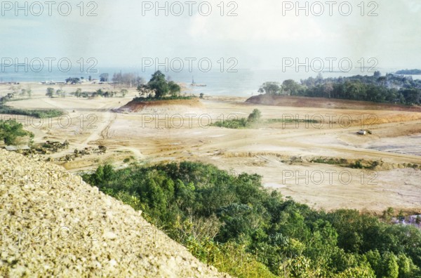 Land being cleared and levelled for industrial development, Jurong, Singapore, south east Asia 1963