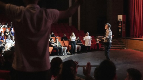 Turkish singer Coskun Sabah performs on stage at Gaziantep University as part of the Türkiye Kültür Yolu Festival. The concert reflects the festival's aim to celebrate music and cultural heritage through live performances across the city, Gaziantep, Gaziantep, Türkiye
