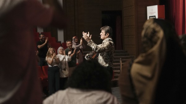 Turkish singer Coskun Sabah performs on stage at Gaziantep University as part of the Türkiye Kültür Yolu Festival. The concert reflects the festival's aim to celebrate music and cultural heritage through live performances across the city, Gaziantep, Gaziantep, Türkiye