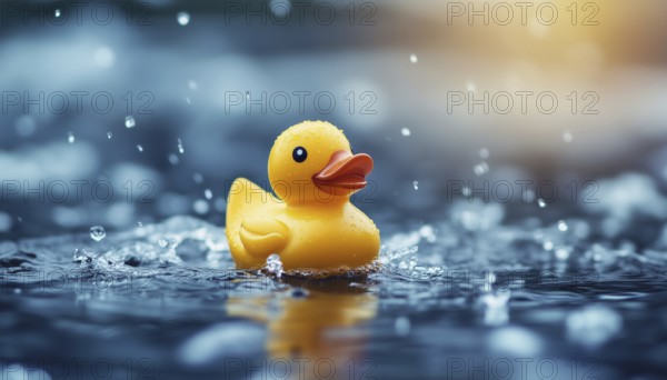 Rubber Duck Floating In Water - A Delightful Sight Of A Rubber Duck Adrift On The Water, Creating A Charming And Whimsical Visual Experience, AI generated