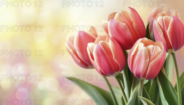 International Women'S Day: Celebrate 8 March With Lifelike Tulips For Posters, Brochures, Booklets, Promotional Materials, And Websites, AI generated