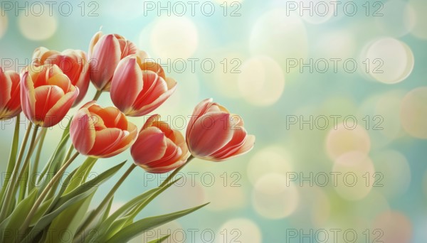 Celebrate Spring With Our Special Offer: Spring Season Sale Including Tulip Flowers! Perfect For Web, Wallpaper, Flyers, Voucher Discounts. Over 20% Off!, AI generated