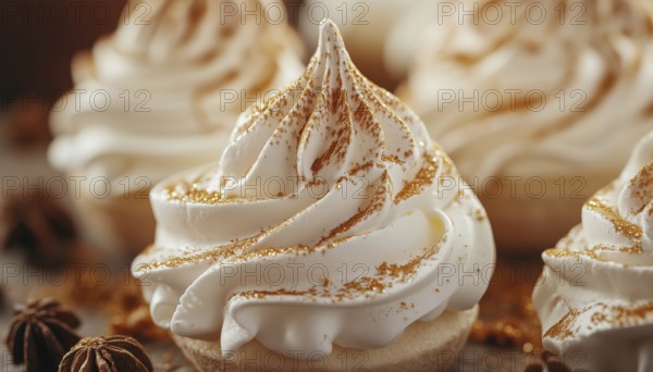 Homemade French Meringue: A Sweet Treat Made With Whipped Egg Whites And Sugar, Perfect For A Delicious Dessert. Enjoy A Cup!, AI generated