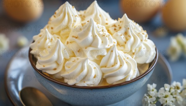 Homemade French Meringues: A Delectable Dessert Made With Whipped Egg Whites And Sugar, Then Baked To Perfection For A Sweet Treat, AI generated