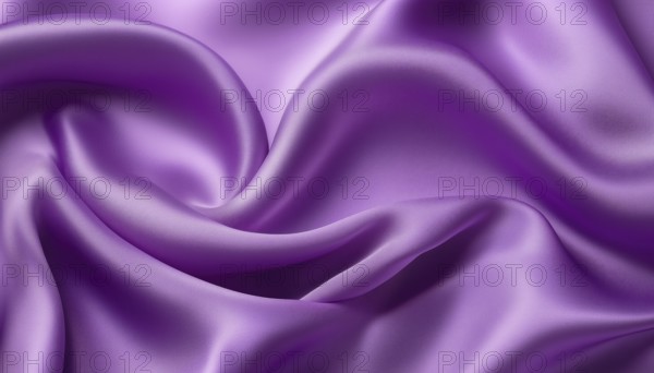 Macro Shot Of Ruffled Plum Silk Material: Detailed Close-Up Of Textured Purple Silk Cloth With Elegant Folds And Ripples Displayed, AI generated