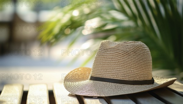 Trendy Straw Hat Showcasing Sun Shielding Capabilities With Style. Made To Provide Protection From The Sun'S Harmful Rays. A Fashionable Accessory, AI generated