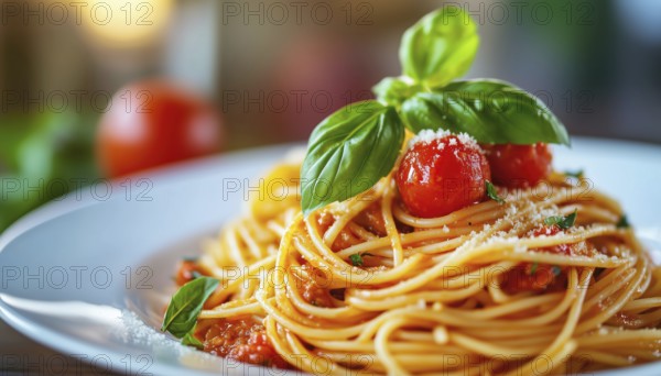 Classic Italian Spaghetti Bolognese: A Delicious Appetizer Featuring Pasta With Tomato Sauce That'S Simply Irresistible And Mouth-Watering, AI generated