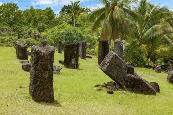 Badrulchau archaeological site listed in the Palau Register of Historic Places with ancient stone monoliths Stone Monoliths in Ngarchelong sub-state on Babeldaob Island, Babeldaob, Republic of Palau