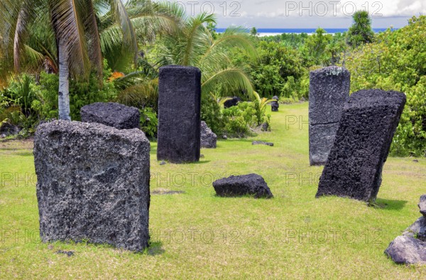 Badrulchau archaeological site listed in the Palau Register of Historic Places with ancient stone monoliths Stone Monoliths in Ngarchelong sub-state on Babeldaob Island, Babeldaob, Republic of Palau