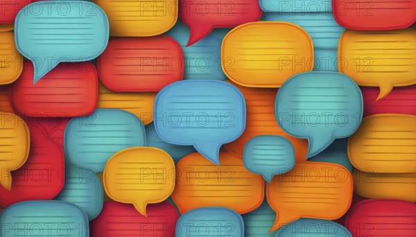 Multiple Speech Bubbles - An Assortment Of Various Speech Bubbles That Can Be Used For Communication And Dialogue In Various Creative Projects, AI generated