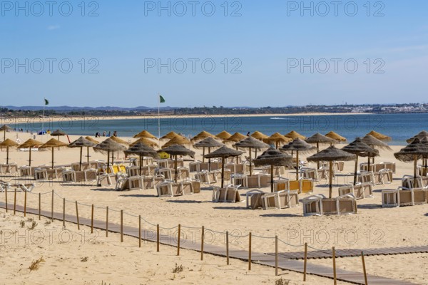 The beach Praia de São Roque, east of Lagos city centre, quite empty, off-season, in the west of the Algarve, Portugal
