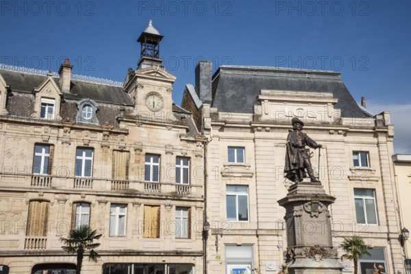 Charles de Gonzague, founder of the town, monument, Charleville-Mézières, Ardennes, Grand Est, France