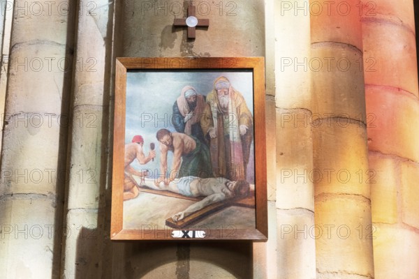 Way of the Cross, 11th station, Basilica of Notre-Dame-d'Espérance, Our Lady of Hope, Church of Our Lady, Charleville-Mézières, Mézières district, Ardennes, Grand Est, France