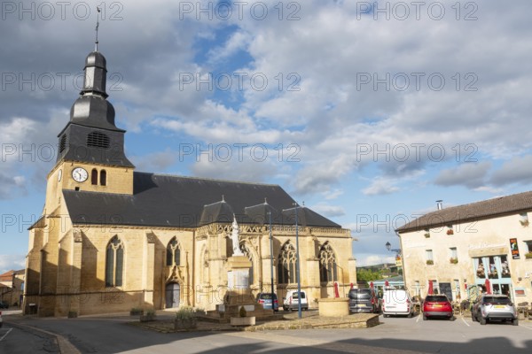 Church of Saint-Nicolas, village square, Marville, Renaissance village, Département Meuse, Grand Est, France