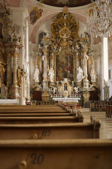 Parish Church of St. Peter and Paul in Oberammergau, Catholic, Bible, Jerusalem artichoke, Ammergau, Ammergau Alps, Upper Bavaria, Garmisch-Partenkirchen, Alps, Bavaria, holiday, holiday region, active holiday, recreation, holiday, summer holiday, holiday region, Germany