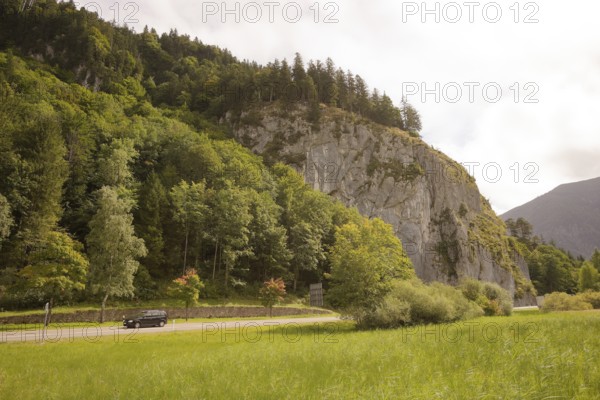 Federal road 23 between Oberammergau and Ettal, B23, Catholic, Ammergau, Ammergau Alps, Upper Bavaria, Garmisch-Partenkirchen, Alps, Bavaria, holiday, holiday region, active holiday, recreation, holiday, summer holiday, holiday region, Germany