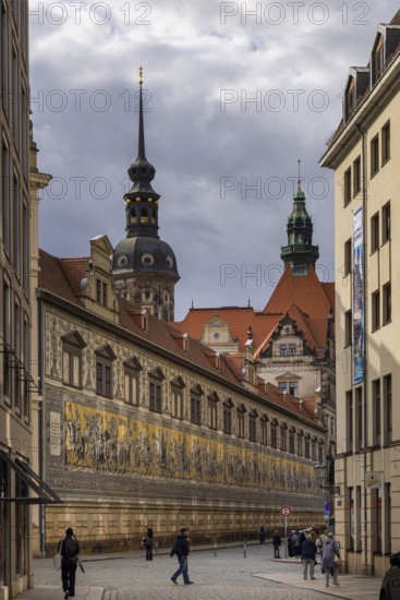 Procession of princes with tourists, Dresden, Saxony, Germany