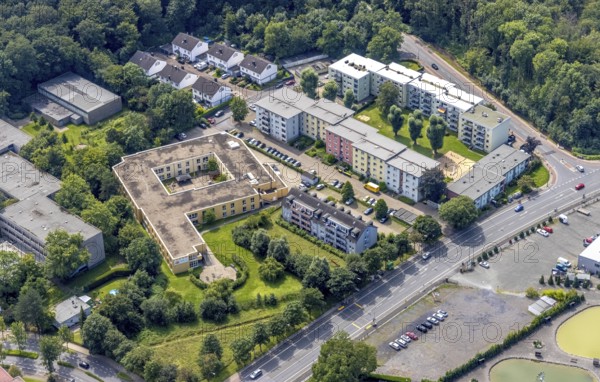 Aerial view, Comunita Seniorenhaus Sophia in Weddinghofen, Bergkamen, Ruhr area, North Rhine-Westphalia, Germany, retirement home, nursing home, care and nursing, DE, Europe, aerial view, aerial photography, aerial photography, care facility, retirement home, retirement residence, retirement home, senior centre, overview, bird's-eye view, overview