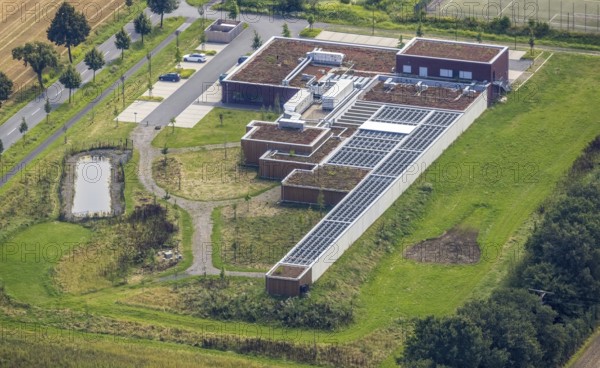 Aerial view, shooting centre Unna-Hamm in Overberge, Bergkamen, Ruhr area, North Rhine-Westphalia, Germany, DE, Europe, shapes and colours, aerial view, aerial photography, aerial photography, sports facility, overview, bird's-eye view, overview