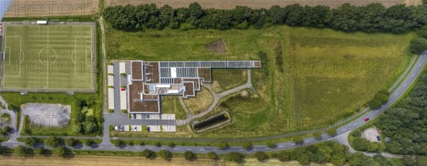 Aerial view, shooting centre Unna-Hamm in Overberge, Bergkamen, Ruhr area, North Rhine-Westphalia, Germany, DE, Europe, shapes and colours, aerial view, aerial photography, aerial photography, sports facility, overview, bird's-eye view, overview