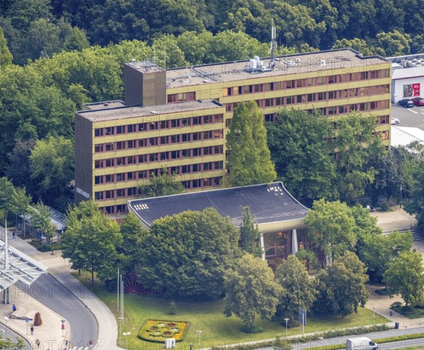 Aerial view, town hall in Schönhausen, Bergkamen, Ruhr area, North Rhine-Westphalia, Germany, authority, DE, Europe, aerial view, aerial photography, aerial photography, town hall, city administration, overview, bird's-eye view, overview