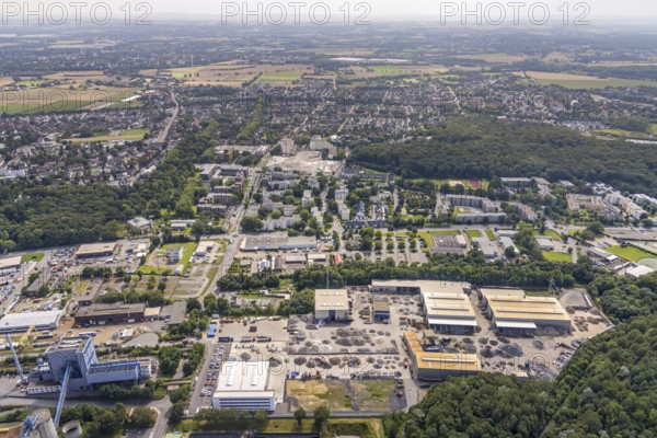 Aerial view, industrial area Neu-Monopol of the former Grimberg 1/2 mine in Bergkamen, Ruhr area, North Rhine-Westphalia, Germany, construction work, construction area, building site, building plots, construction project, construction site, Bergkamen, DE, Erich-Ollenhauer-Straße, Europe, aerial view, aerial photography, aerial photography, overview, bird's-eye view, colliery site, birds-eyes view, overview