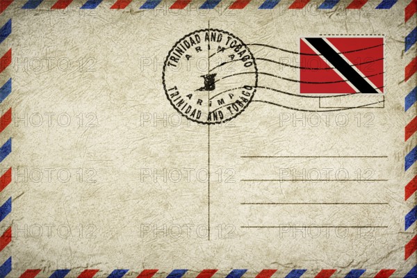 Trinidad and Tobago Arima Vintage Air Mail Envelope with Flag and Postmark