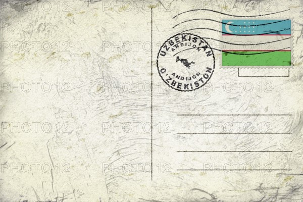 Uzbekistan Andijon Round Seal Map Design