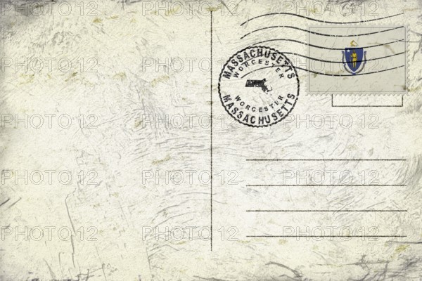 Massachusetts Worcester Round Seal Map Design