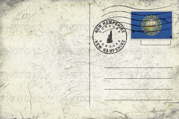 New Hampshire Concord Round Seal Map Design