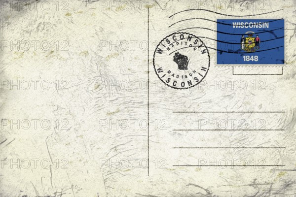 Wisconsin Madison Round Seal Map Design