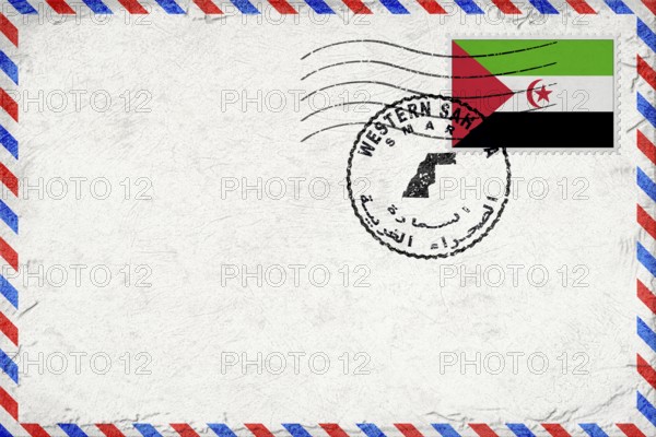 Western Sahara Smara Vintage Air Mail Envelope with Flag and Postmark