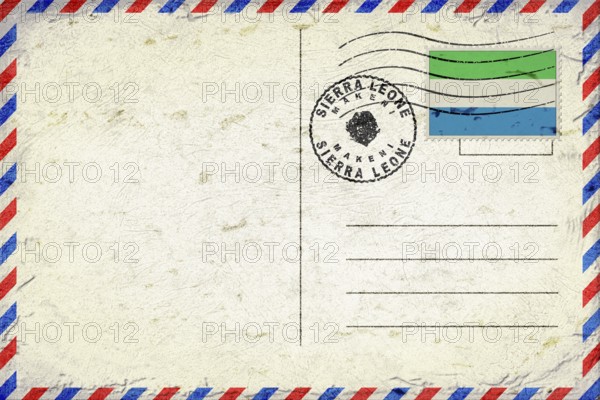 Sierra Leone Makeni Vintage Air Mail Envelope with Flag and Postmark