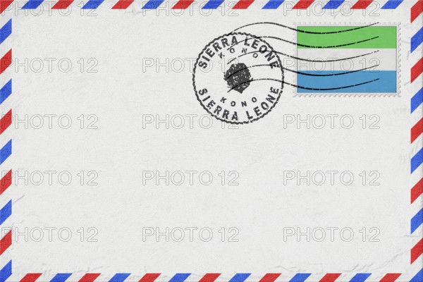Sierra Leone Kono Vintage Air Mail Envelope with Flag and Postmark