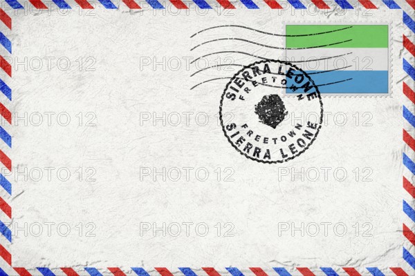Sierra Leone Freetown Vintage Air Mail Envelope with Flag and Postmark