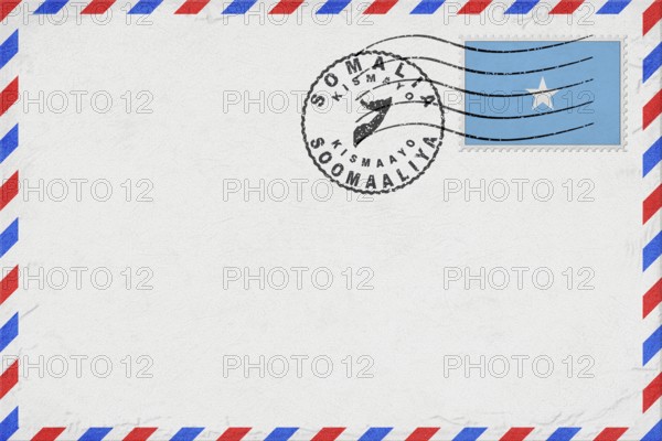 Somalia Kismayo Vintage Air Mail Envelope with Flag and Postmark