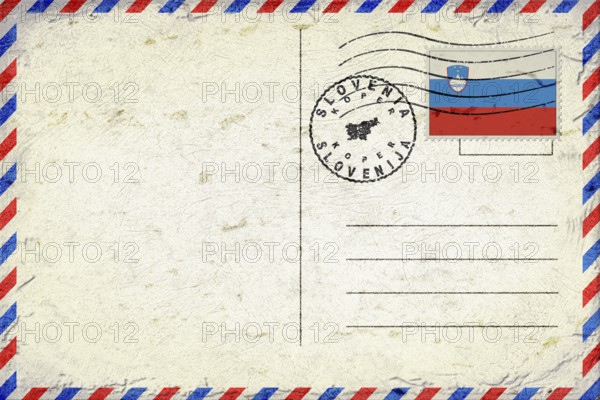 Slovenia Koper Vintage Air Mail Envelope with Flag and Postmark