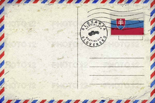Slovakia Bratislava Vintage Air Mail Envelope with Flag and Postmark