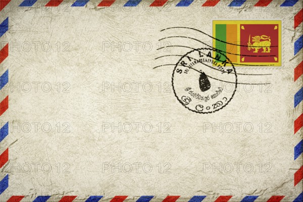 Sri Lanka Sri Jayawardenepura Kotte Vintage Air Mail Envelope with Flag and Postmark