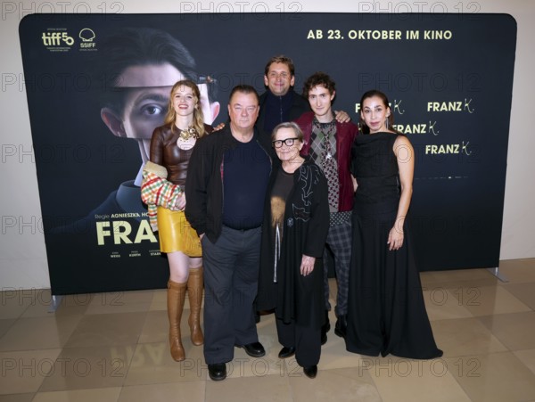Katharina Stark, Peter Kurth, Sebastian Schwarz, Agnieszka Holland, Idan Weiss and Carola Schule, German premiere Franz K, by Agnieszka Holland, Delphi Filmpalast, Berlin, 16.10.2025