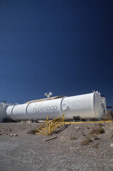 Las Vegas, Nevada - The Hyperloop One test site in the desert north of Las Vegas. The company had hoped to move passengers and freight at high speed through a partial vacuum tube, but abandoned the project in 2023
