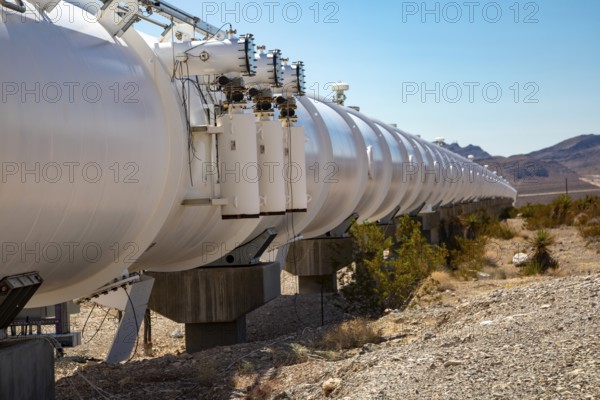Las Vegas, Nevada - The Hyperloop One test site in the desert north of Las Vegas. The company had hoped to move passengers and freight at high speed through a partial vacuum tube, but abandoned the project in 2023