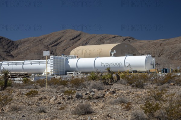 Las Vegas, Nevada - The Hyperloop One test site in the desert north of Las Vegas. The company had hoped to move passengers and freight at high speed through a partial vacuum tube, but abandoned the project in 2023