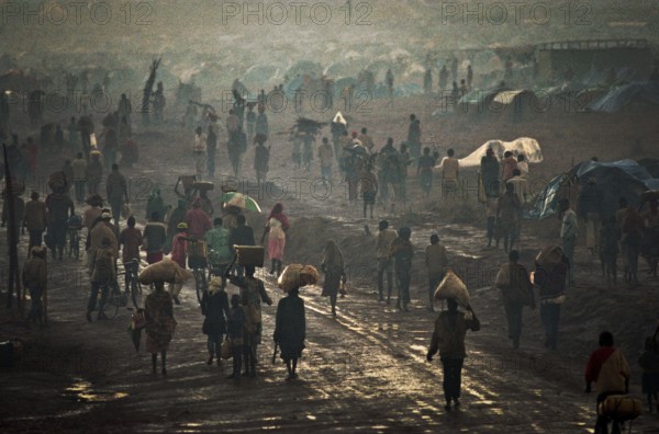 TZA Tanzania scene in the Benaco Camp refugee camp, to which up to 500, 000 Rwandan Tutsis fled the genocide in their country. TZA Tanzania Scene at the Benaco Camp, where an estimate of 500, 000 Rwandan Tutsi refugees fled the genocide in their country