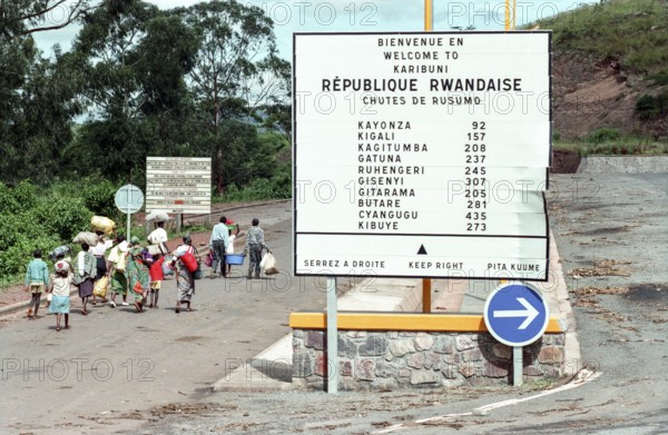 TZA Tanzania scene in the Benaco Camp refugee camp, to which up to 500, 000 Rwandan Tutsis fled the genocide in their country. Rwandan border. TZA Tanzania Scene at the Benaco Camp, where an estimate of 500, 000 Rwandan Tutsi refugees fled the genocide in their country. Border into Rwanda