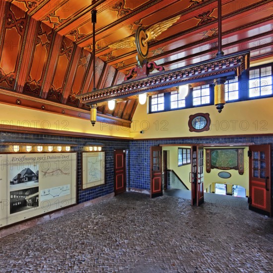 Dahlem-Dorf subway station, interior view of the heritage-protected station building, Berlin-Dahlem, Berlin, Germany