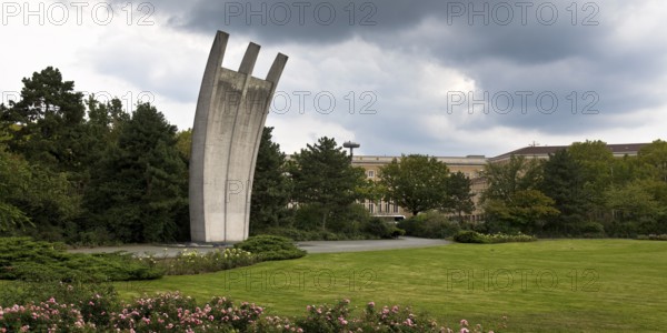 Berlin-Tempelhof airlift memorial based on plans by Eduard Ludwig, popularly known as Hunger Rake and Hunger Claw, Berlin, Germany