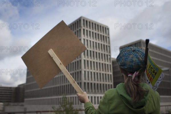 DEU Germany Germany Berlin Campact protest against data collection, espionage and surveillance in front of the new headquarters of the Federal Intelligence Service