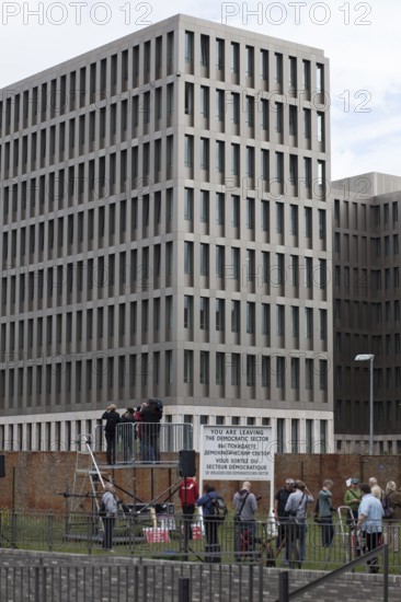 DEU Germany Germany Berlin Campact protest against data collection, espionage and surveillance in front of the new headquarters of the Federal Intelligence Service