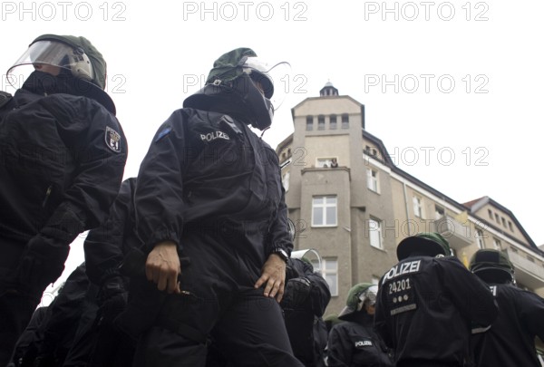 GERMANY Police at the May 1st rally in Kreuzberg. Germany Berlin Police during the May Day Protest